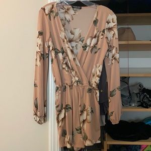 Long sleeve floral romper